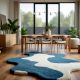 Handtufted Blue Wool Rug for Stylish Home Spaces